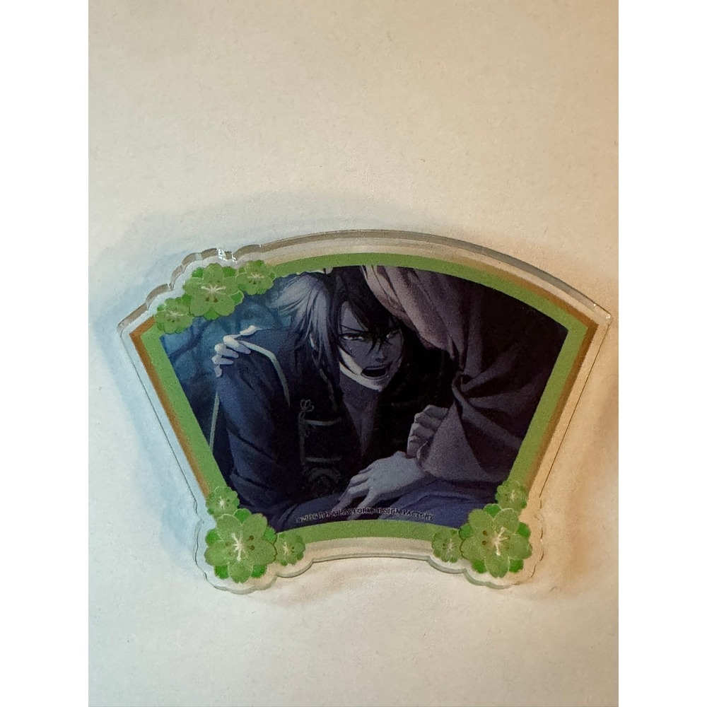 Hakuoki Shinsengumi Kitan Saito Hajime Fan Shaped Acrylic Badge Pin Green